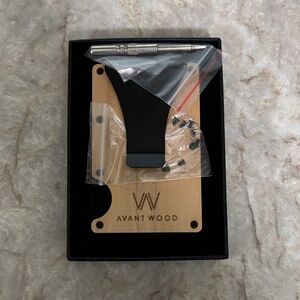 Avant Wood Metal Money Clip Wallet - Tan